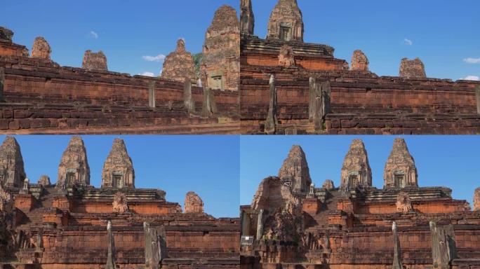 神秘的古遗址Pre Rup寺庙-柬埔寨著名地标，吴哥窟寺庙建筑群。柬埔寨暹粒。