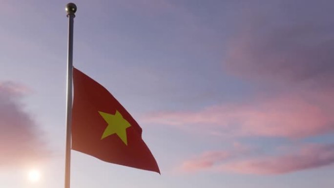 阳光下的动画国旗-越南