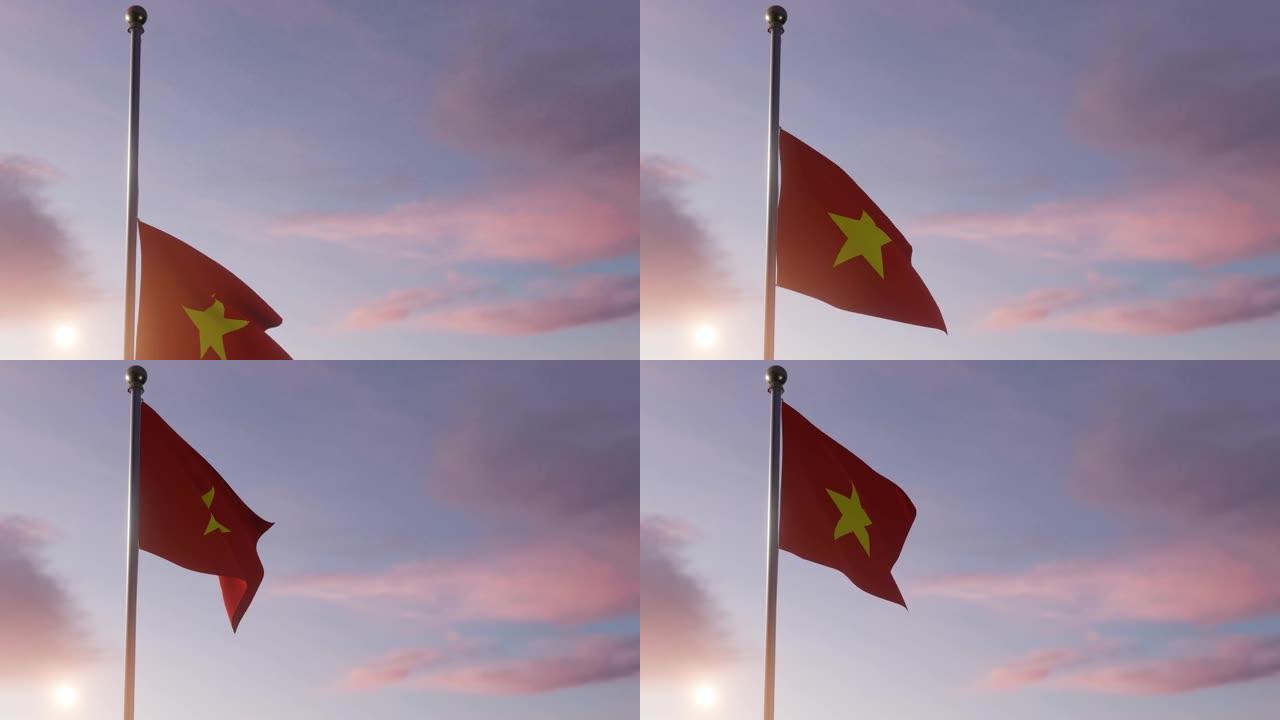 阳光下的动画国旗-越南