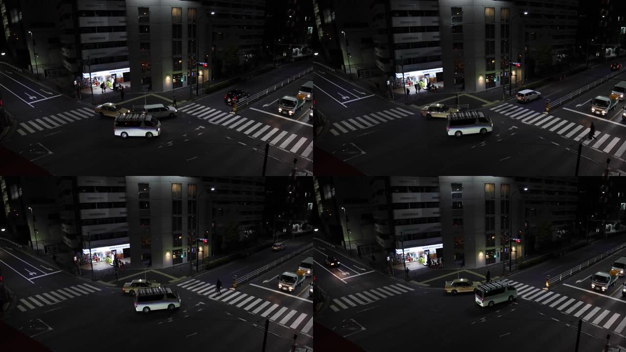 东京山手大道的夜间交通堵塞