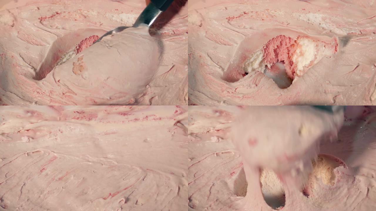挖出软草莓甜点美食挖出软质甜点
