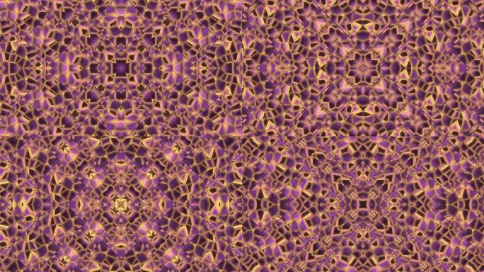 粉红色迷幻三维万花筒图案的无限无缝循环动画。3d渲染抽象背景。3d渲染4K