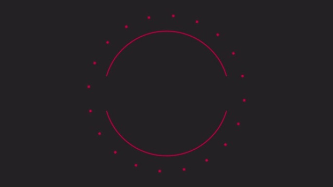 黑色渐变上的红色圆形和圆点图案