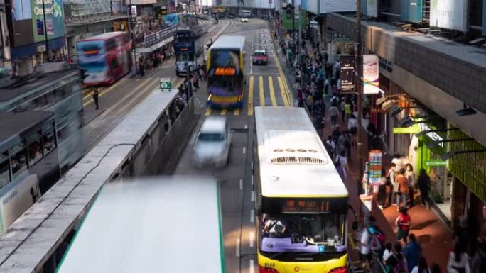 延时高角度观香港公共交通潘拍