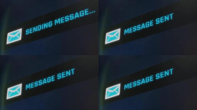 在智能手机屏幕上发送蓝色文本消息，系统通知