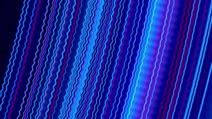 抽象发光之字形数据线背景-霓虹色