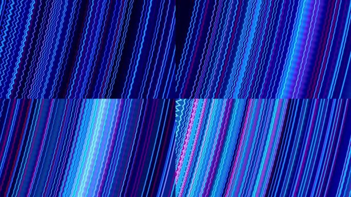 抽象发光之字形数据线背景-霓虹色