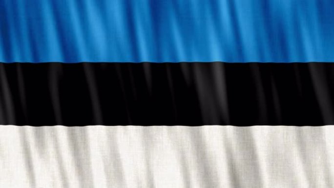 爱沙尼亚国旗。无缝循环动画特写挥手。