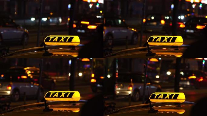 夜间照明出租车标志
