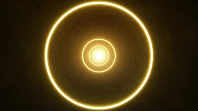 洞穴VJ循环中闪亮的黄色圆圈光