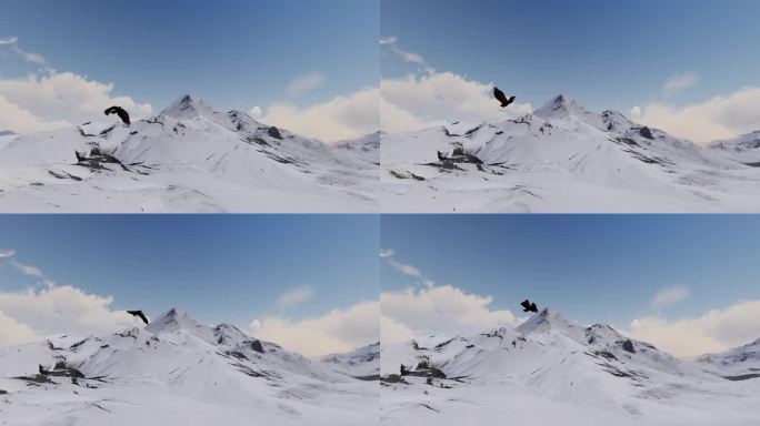 雄鹰老鹰飞过雪山冰山壮观大气年会宣传片