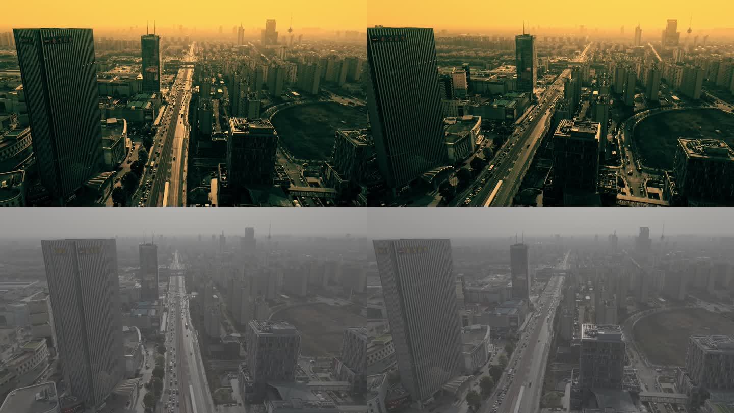 【版权】城市、雾霾、空气污染、航拍