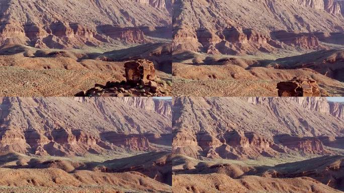 犹他州城堡谷的红色岩层-无人机射击
