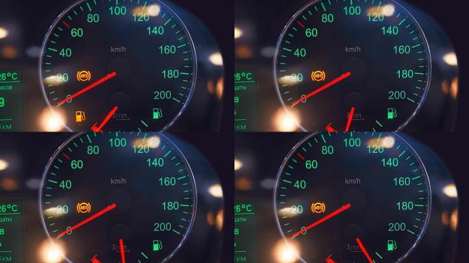 在汽车的仪表板上，传感器指示油箱中装满了汽油