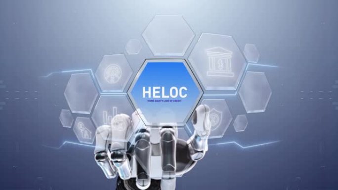 HELOC Home Equity信用额度机器人手触摸，触摸未来，界面技术，用户体验的未来，旅程和技