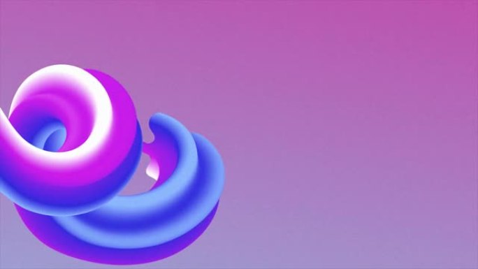 抽象紫色渐变3D焦糖糖果曲线抽象背景。视频4k，60 fps