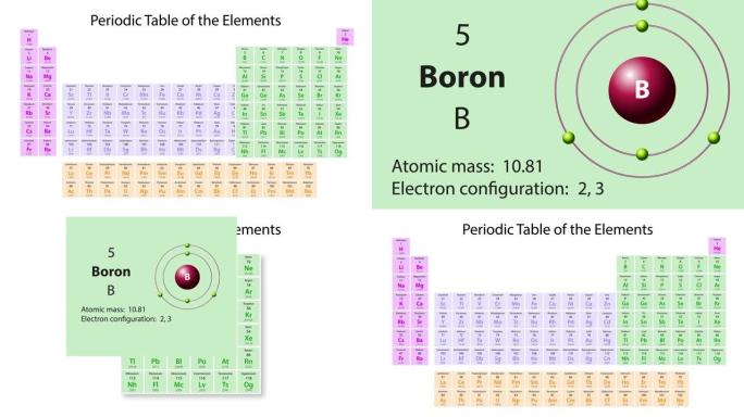 元素周期表的硼 (B) 符号化学元素