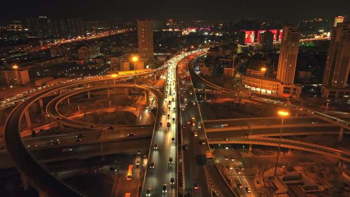 天津中石油桥立交桥车流出行低碳堵车拥堵