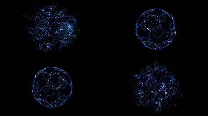 粒子足球生成消散特效 循环 4K