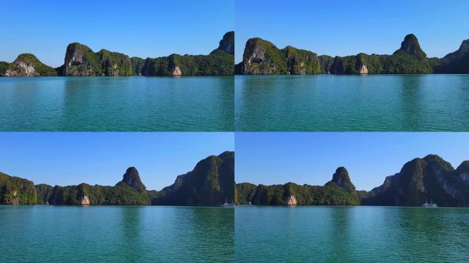 越南下龙湾的美丽景色。野生自然原生态海景。亚洲的越南。最佳旅游景点。