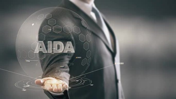 具有全息图商人概念的AIDA