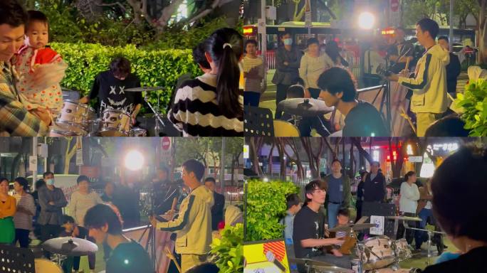 深圳城市夜晚街头艺人表演秀