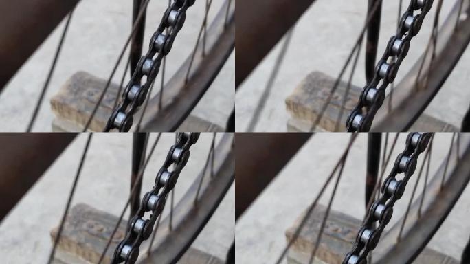 charkha或Charkhi或带链条的旋转自行车车轮。