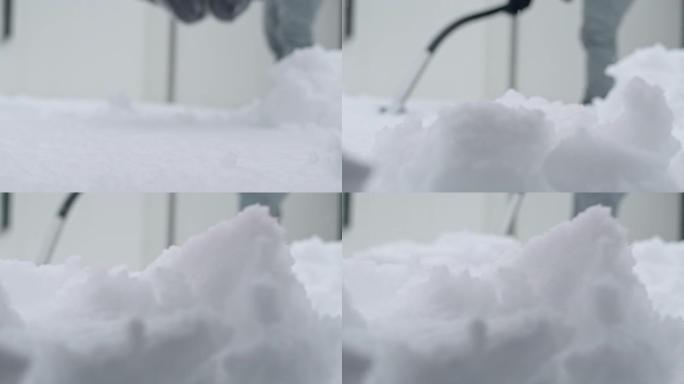 SLO MO LD雪被扔进相机并覆盖它