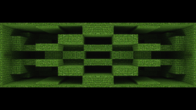 【裸眼3D】草坪立体矩形艺术创意凹凸空间