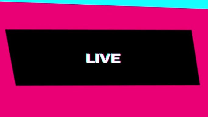 现场直播。流行社交网络风格的抽象动画电影。扁平风格。视频
