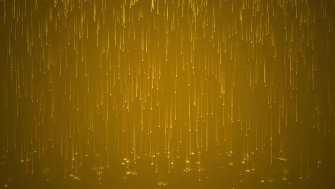 数字黄雨循环动画。抽象技术背景。