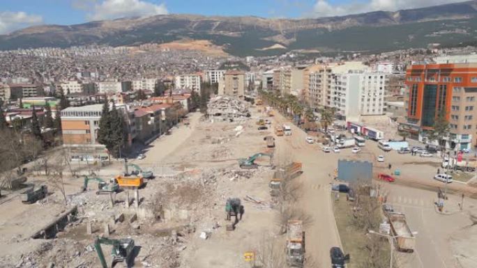无人机视频叙利亚和土耳其地震