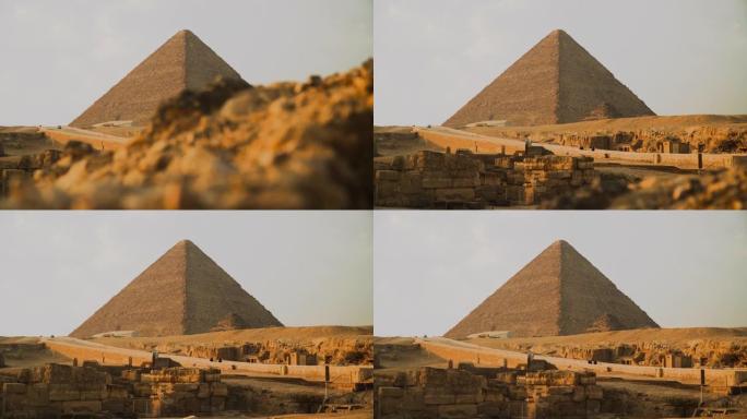 吉萨金字塔的视图世界奇迹旅游景点美丽风景