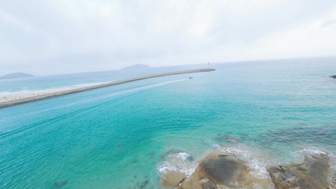 海南伴山伴海酒店神州半岛自由灯塔航拍海景