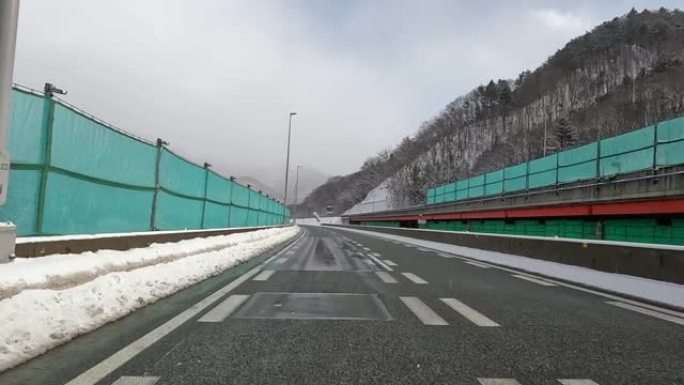 金越高速公路冬季雪域景观