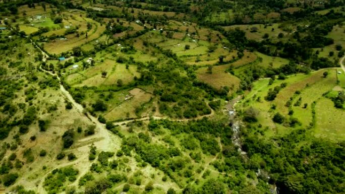肯尼亚西波科特山。肯尼亚西部波科特的空中景观。气候变化巴黎协定。