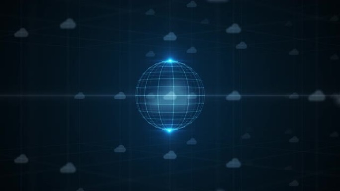 云计算技术背景HUD全息投影科技信息