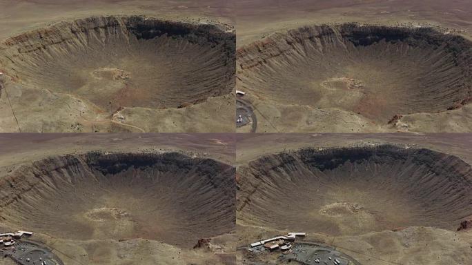 亚利桑那州流星坑的鸟瞰图