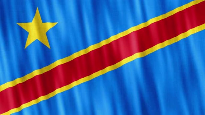 刚果民主共和国国旗。无缝循环动画特写