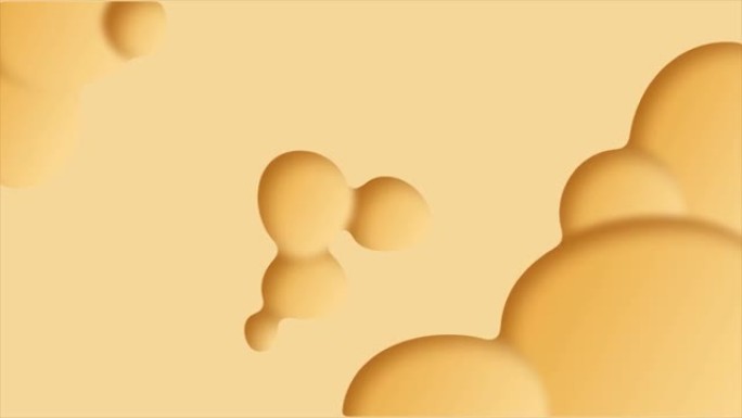 橙色背景上的动画3d深度橙色果冻泡泡