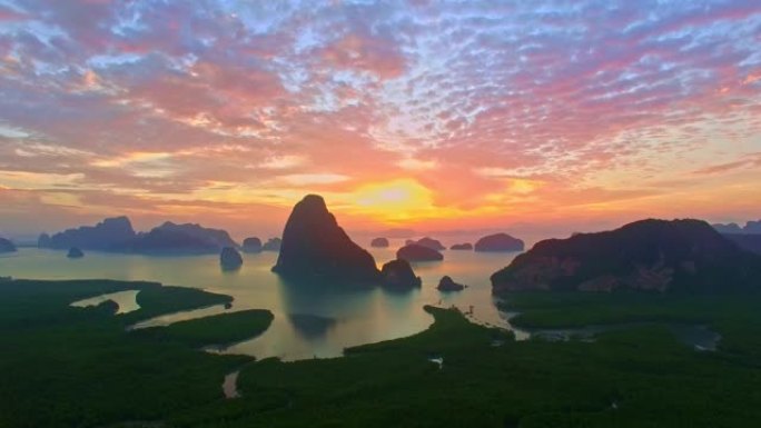 鸟瞰图在萨梅德·南 (Samed Nang Chee Phang Nga) 岛上的天空。