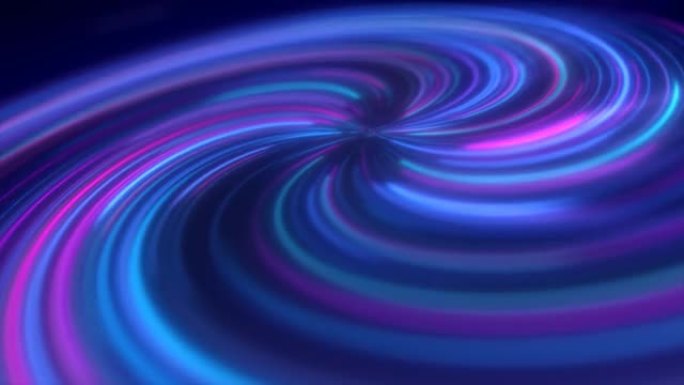 抽象紫色和蓝色多色发光明亮扭曲的漩涡线抽象背景。视频4k，运动设计