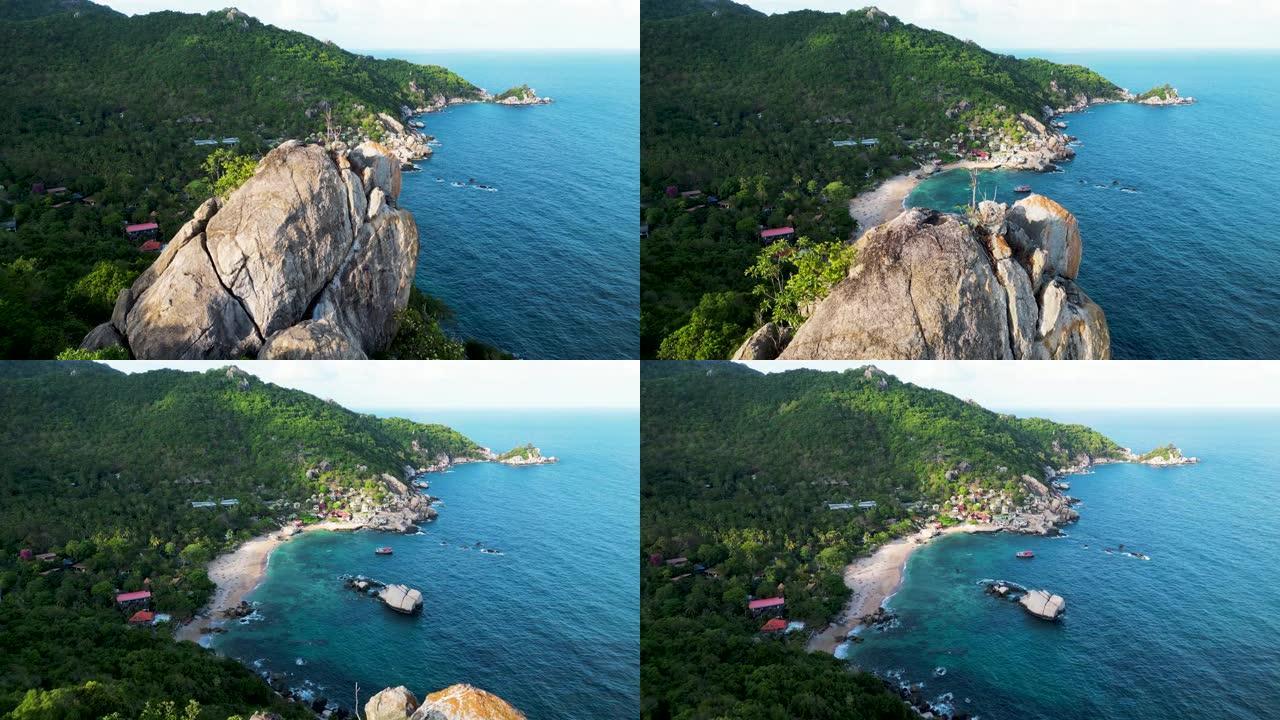 泰国高法新区高陶岛塔诺特湾鸟瞰图。