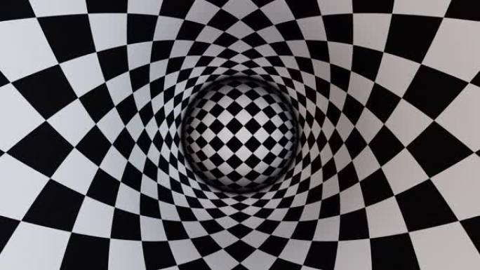 催眠环路隧道中的抽象检查器黑白球