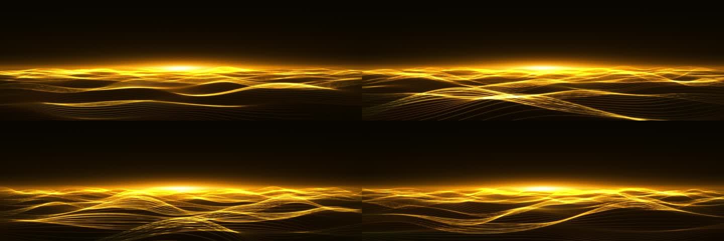 循环金色粒子波浪