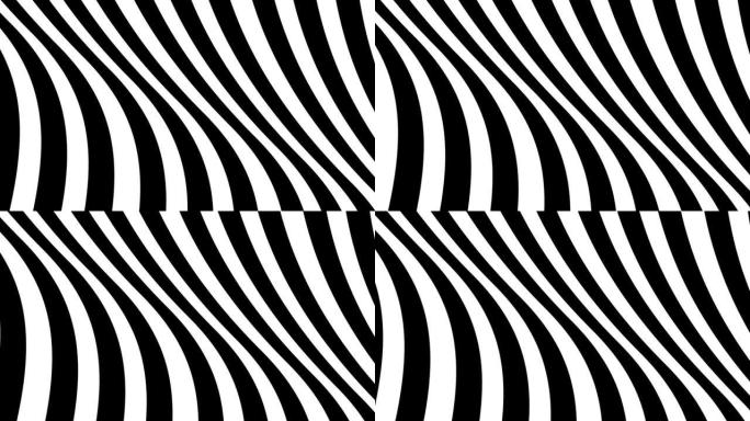 黑白彩色条纹可循环光学错觉动画