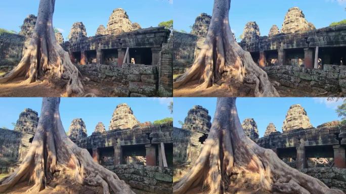 神秘的古代遗迹班台寺-柬埔寨著名地标，吴哥窟建筑群。柬埔寨暹粒。