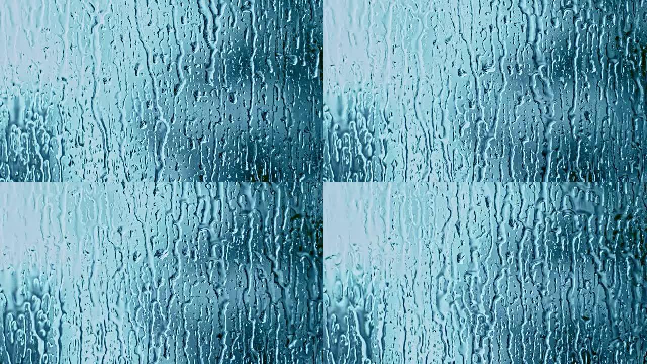 窗户玻璃上的雨