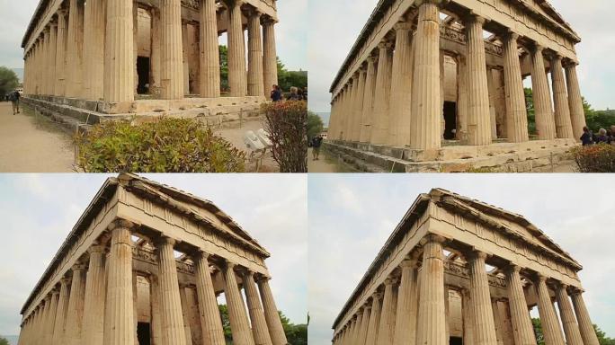 赫菲斯托斯古庙的垂直镜头，希腊文化