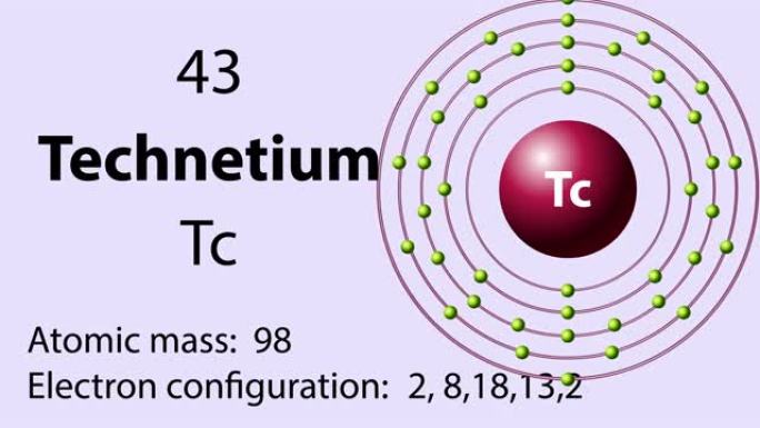 元素周期表的锝 (Tc) 符号化学元素